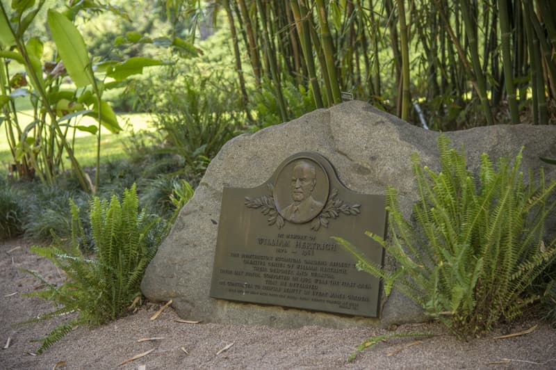 Newly installed plaque honoring William Hertrich