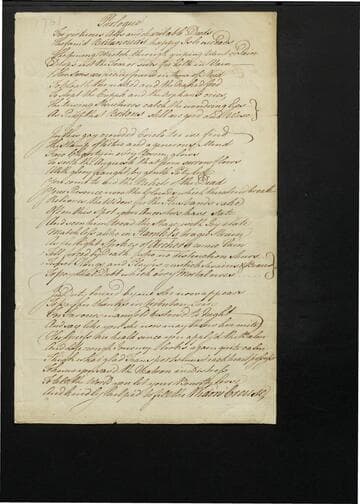 Prologue 'For virtuous arts and charitable deeds'