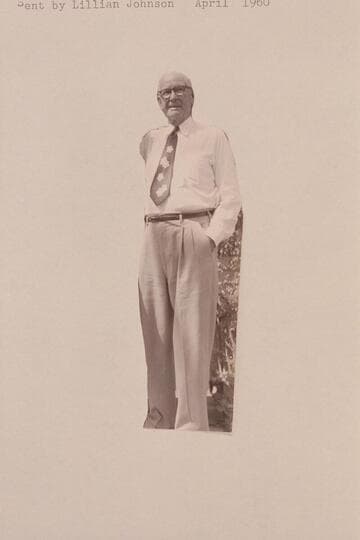 Zeke Johnson soon after his marriage to Lillian Johnson.  "Zeke was known as Big Belly Johnson." (T. Richardson, 1956, Apr. 01, Flag.)