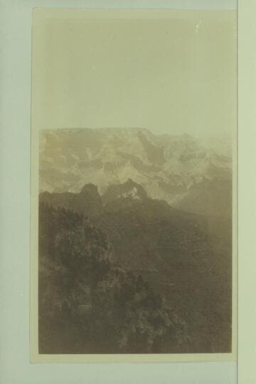 Across Grand Canyon from Hance Trail in Red Canyon. Cape Final is upper center