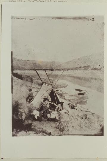 Camp at the crossing of the Colorado, just below the mouth of Grand Canon