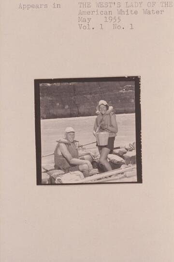 Elgin Pierce and Georgie White. Paria Riffle prior to start of Grand Canyon traverse